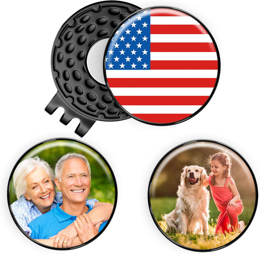 Custom Golf Ball Marker Hat Clip, 3Pack Personalized Magnetic Ball Marker, Golf Accessories for Men & Womens, Golf Gifts for Golfers