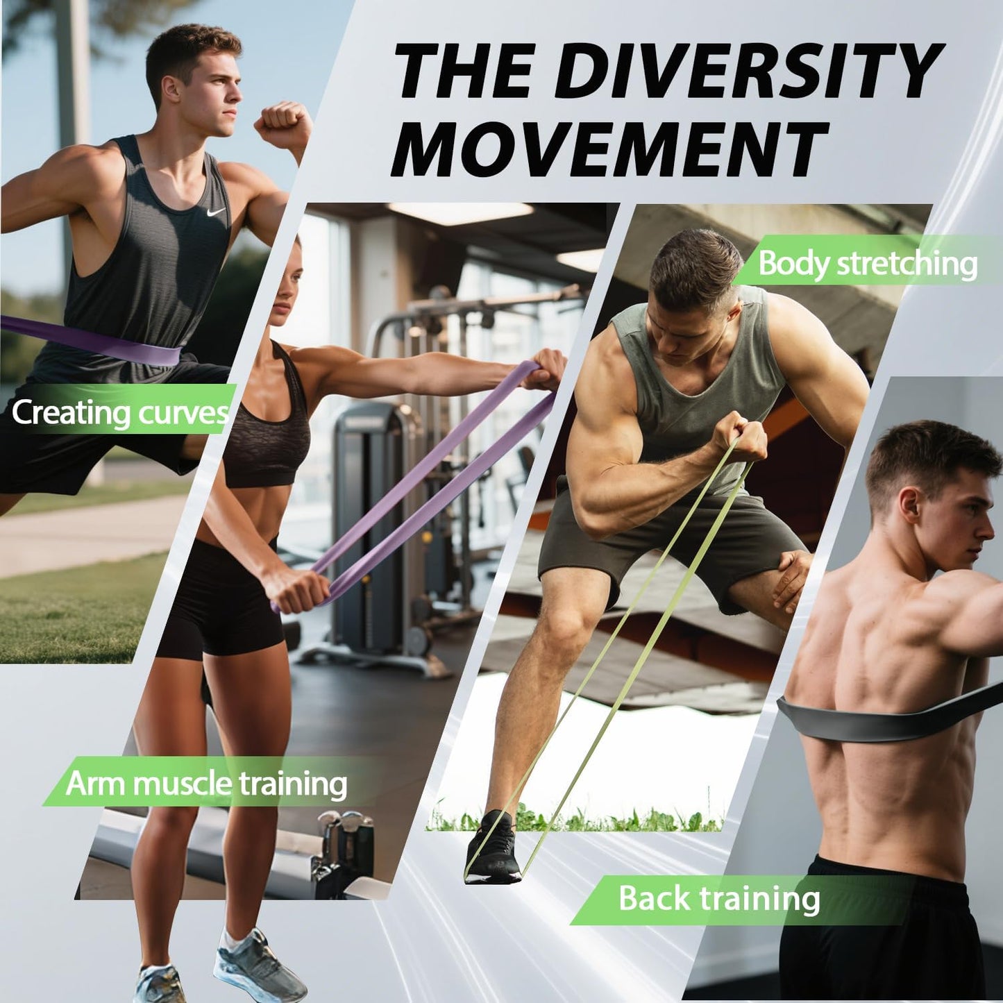 LEEKEY Resistance Bands, Exercise Bands with Handles,Pull Up Assist Bands - Band Set with Door Anchor - Bands for Working Out,Band for Men and Women Fitness Training,Home Workouts