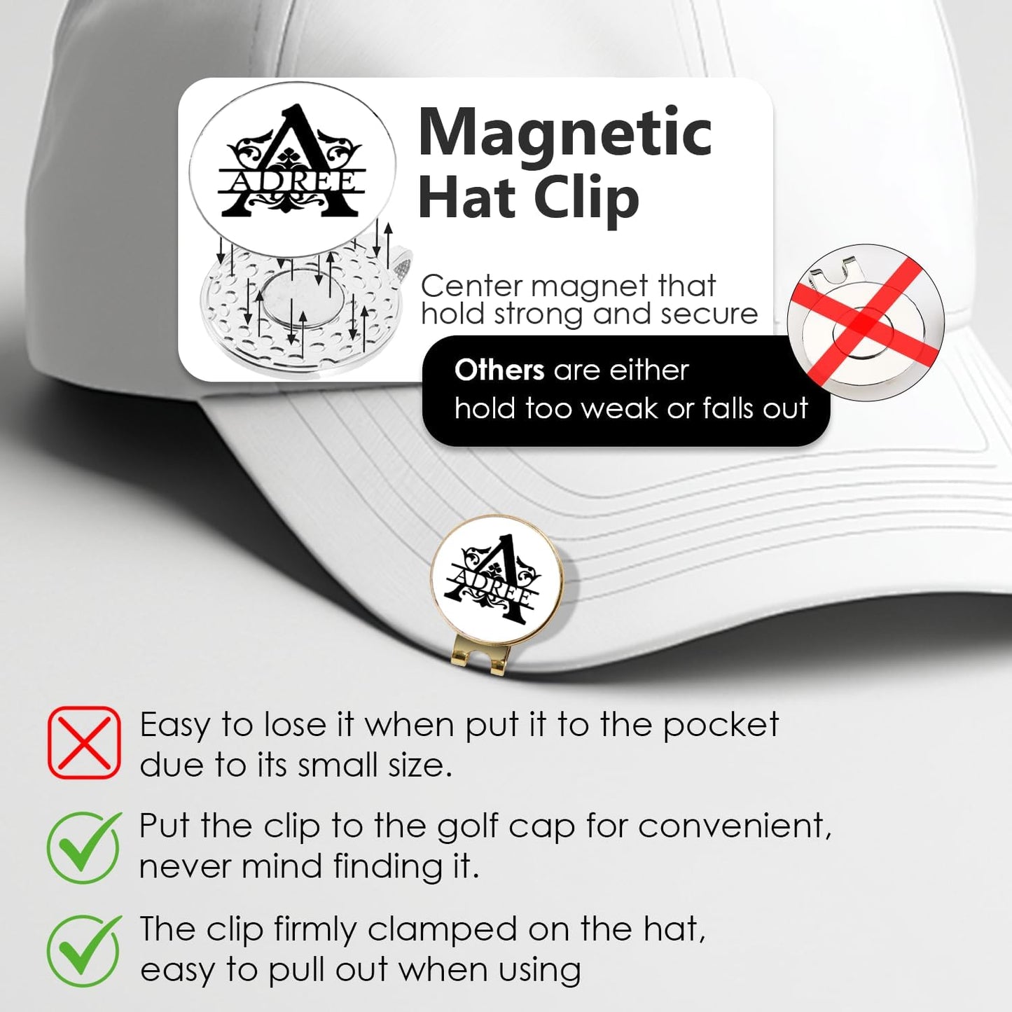 Personalized Golf Ball Markers with Hat Clip