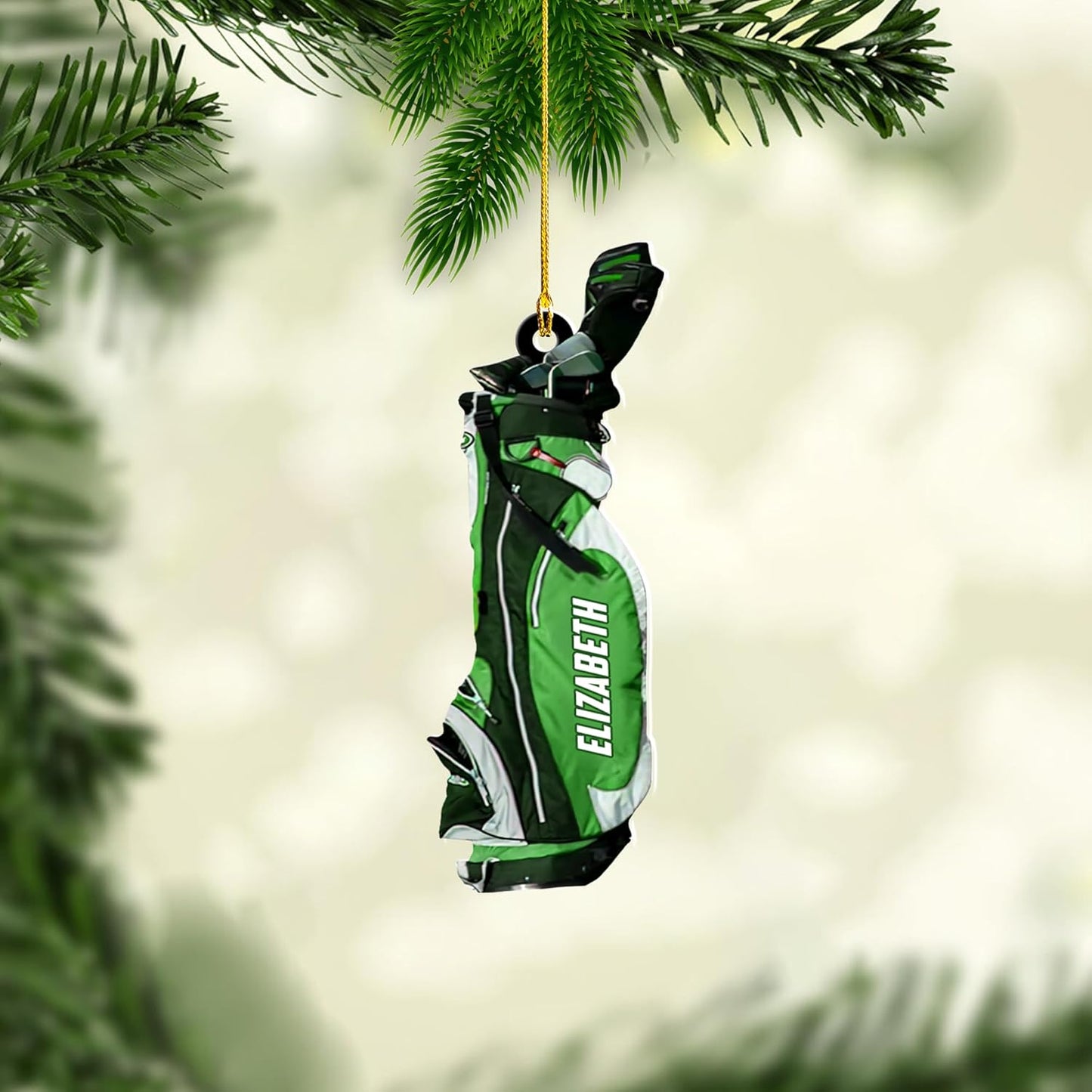 Personalized Golf Ornaments for Christmas Tree 2025 Custom Golf Christmas Ornament Golfing Bag Ornament Sports Golf Cart Ornaments Gift for Golfer Bag Golfing Lovers Hanging Decoration (G9)