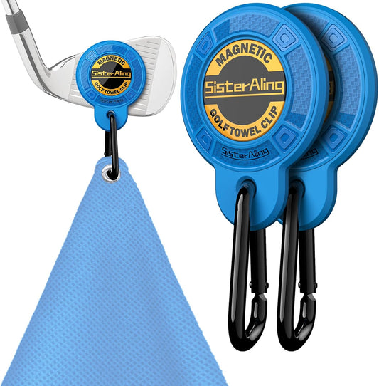 Magnetic Clip for Golf Towel,Removable Industrial Magnetic Accessories Design for Strong Hold to Golf Carts or Clubs (2, Blue)