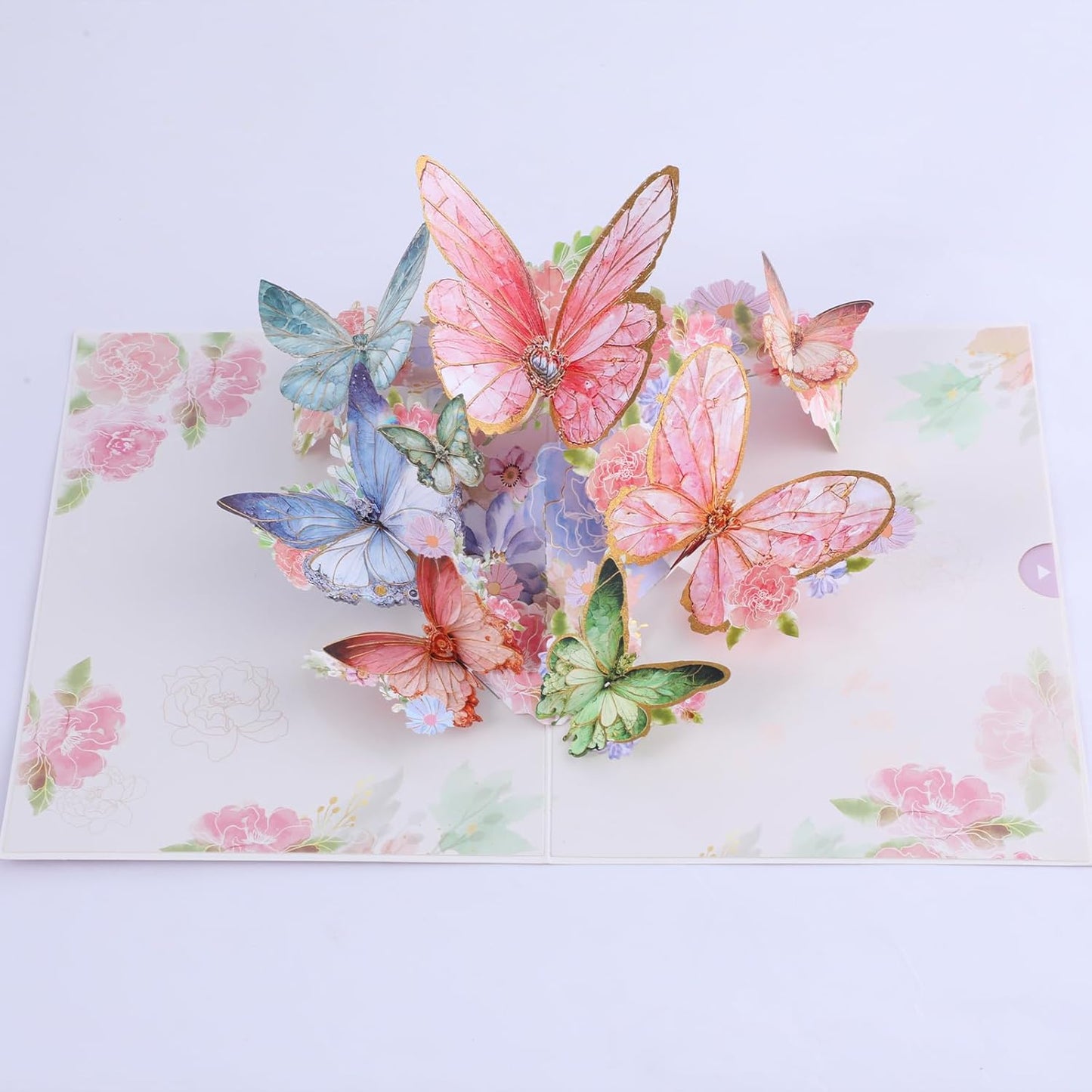 3D Butterfly Greeting Cards, Flowers Pop Up Birthday Cards, for Mom, Sister, Grandmother, Wife, Daughter, and other women, with envelope