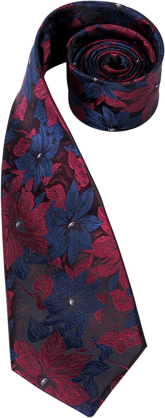 Dubulle Mens Paisley Striped Tie WOVEN Necktie for Men and Handkerchief Cufflinks Set Wedding Formal Business