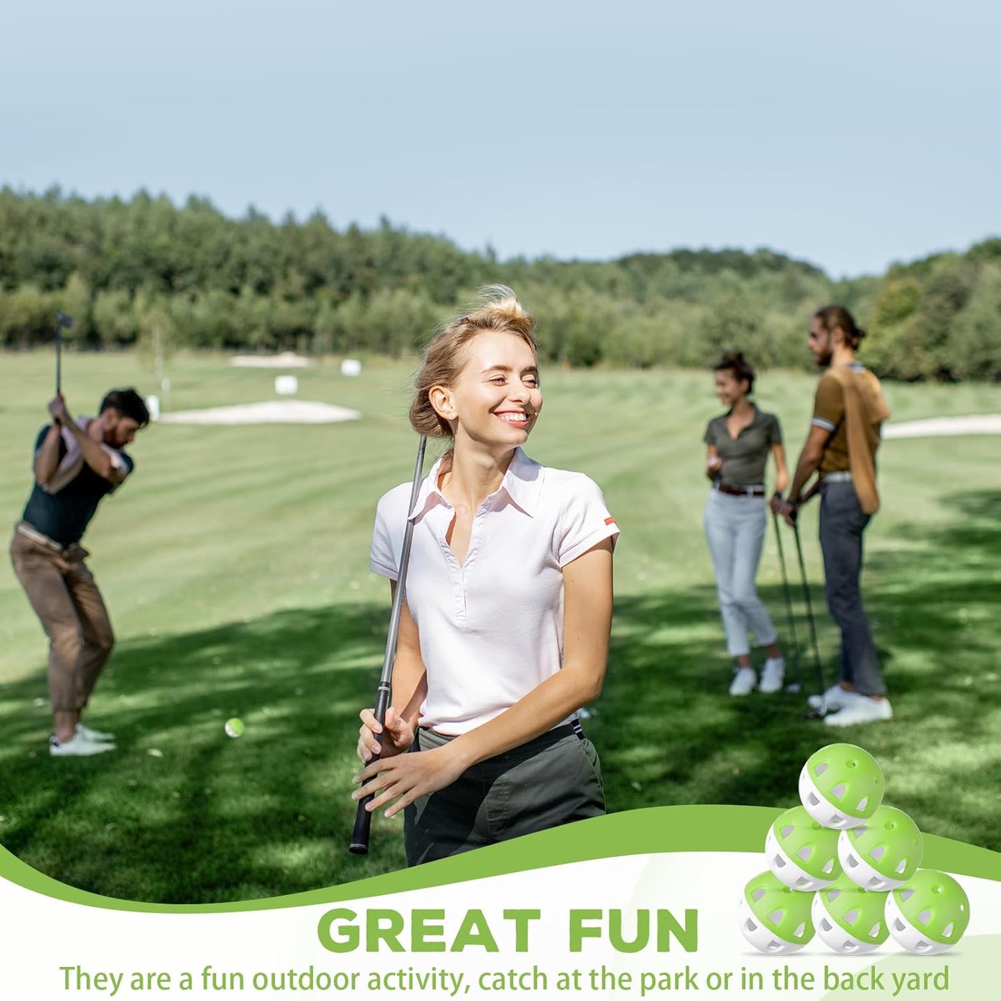 Junkin 50 Pack Practice Golf Balls Limited Flight Plastic Impact Golf Balls 1.65 Inch Hollow Soft Training Resistant EVA Foam Realistic Feel for Indoor Outdoor Swing Training