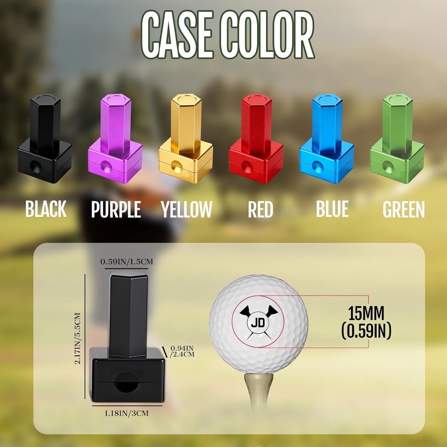 Personalized Custom Golf Ball Stamp Markers with Ink Customized Logo Monogram Name Golf Ball Stamper for Golfer Husband Boyfriend Dad Gift Reusable Your Own Golf Ball Stamps