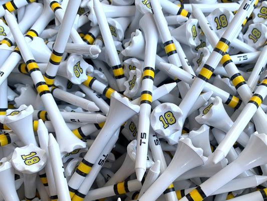 TRUESTRIKE Premium USA Golf Tees – 3¼" or 2¾" Durable Plastic Performance Tees (100 Pack) – Made in USA – Bulk Value Pack