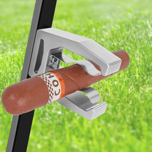 JIAYAN Magnetic Holder for Golf Cart Aluminum Alloy & Stainless Steel Clip Equip with Loop Strap Fit for Golfing, Fishing, Grilling, Camping Golf Accessory for Golf Lovers (Silver)