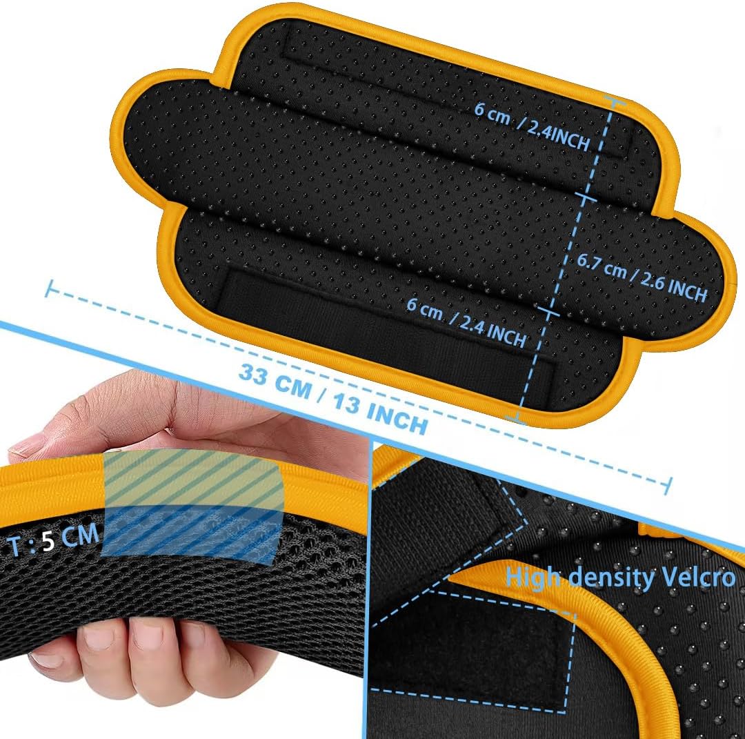 ZINZ 2-Pack Universal Shoulder Pad with Ultra Thick Cushion for Bag Luggage Bag Crossbody, Plus Long & Anti-Slip & Breathable,Black-Yellow Edge