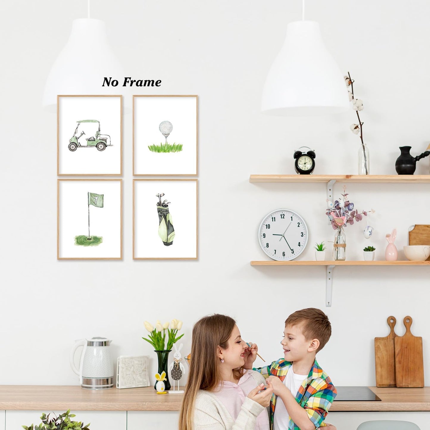 Boat Wades Golf Nursery Decor Unframed Wall Art Prints,Golf Flag Posters & Prints For Home Boy Room Decor,Green Sports Nursery Posters Pictures 8x10 Set Of 4