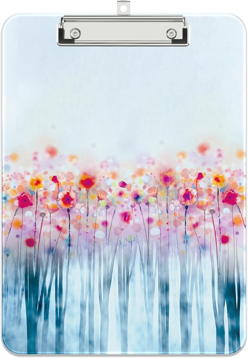 Rimilak Plastic Clipboards with Metal Clip, A4 Letter Size 9 x 12.5 in, Office Decorative for Students Women Men and Kids, Cute Custom Pattern, Watercolor Forest