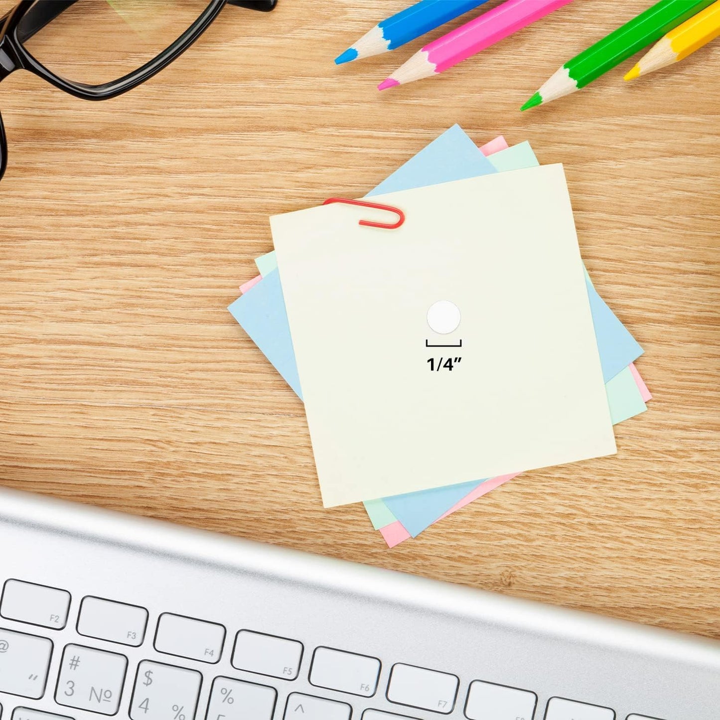 ChromaLabel 1/4 Inch Round Colored Stickers, Permanent Sticky Dots Color Coding Labels, Ideal Dot Stickers for Arts and Crafts - 1000 Colored Sticker Dots per Roll, White Sticker Labels