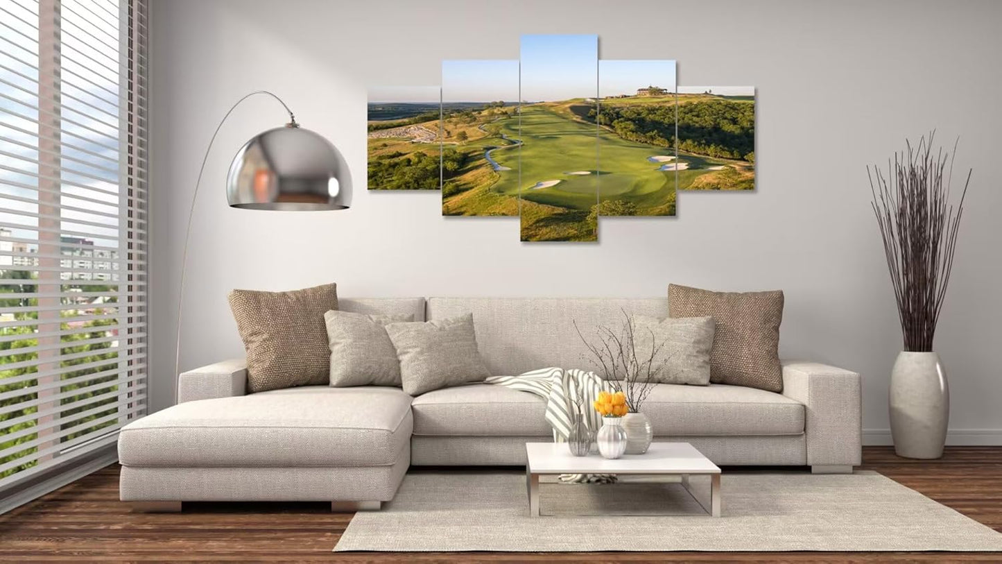 Paynes Valley Golf Course Wall Art for Living Room Bedroom Bathroom Home Decorations Paynes Valley Golf Course Pictures Framed Artwork Canvas Prints Ready to Hang(60''W x 40''H)