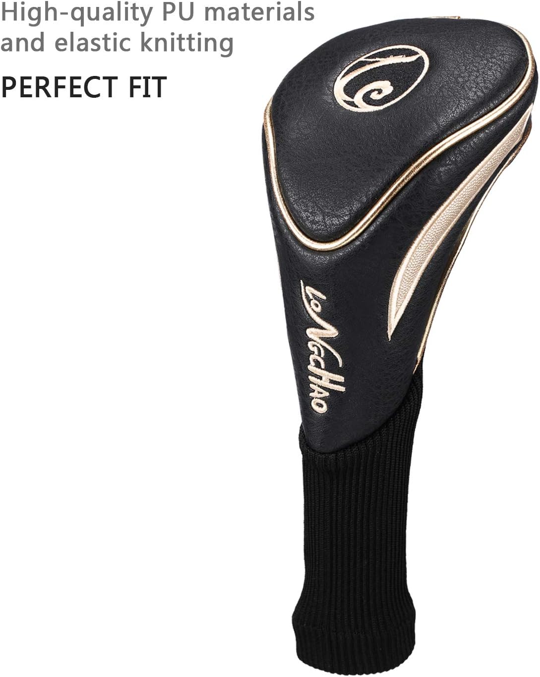 Golf Head Covers 3pcs Set, Driver Fairway Wood Headcovers, Vintage PU Headcovers for Golf Club