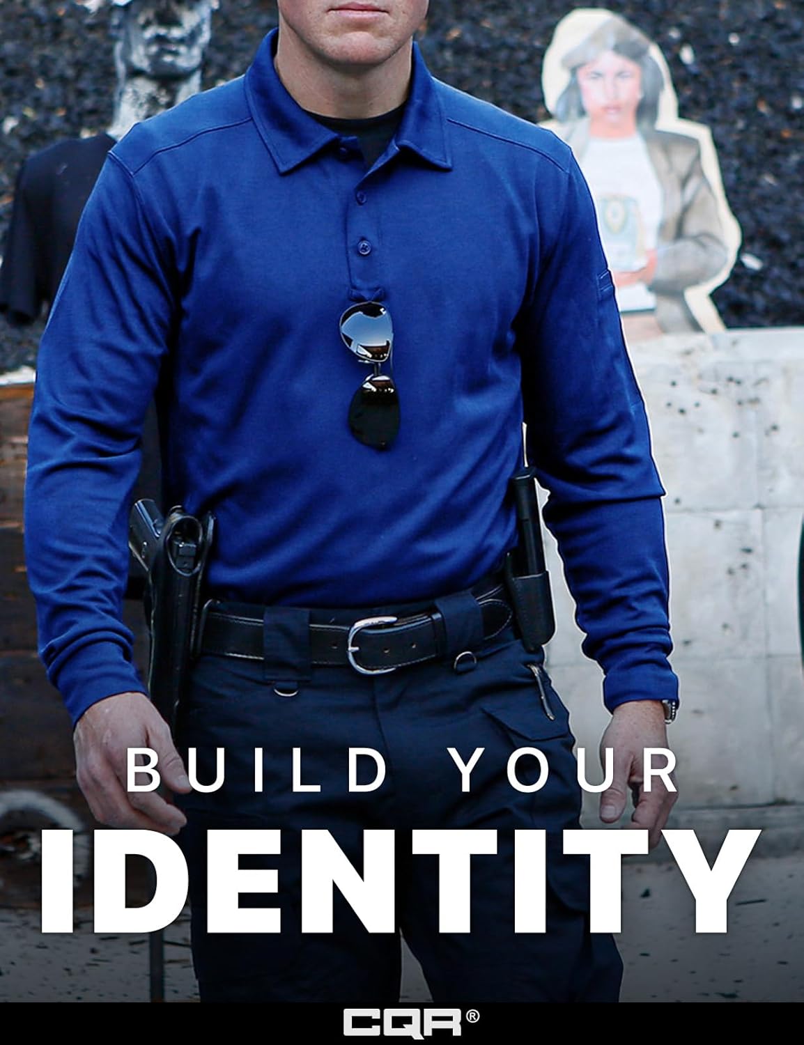 CQR Men's Polo Shirt, Long Sleeve Tactical Shirts, Outdoor UPF 50+ Pique Shirt, Dry Fit Lightweight Golf Shirts