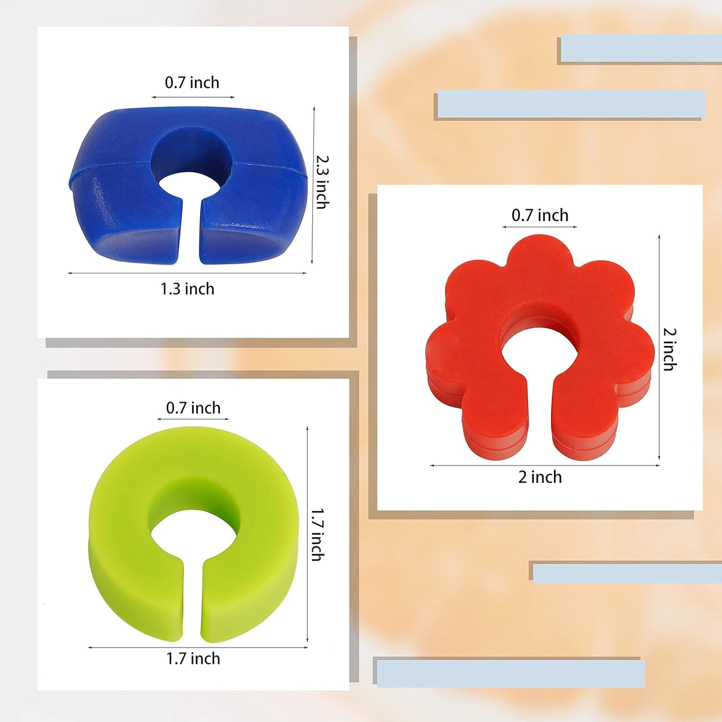 36Pcs Silicone Drink Markers, 3 Shapes and Colored Wine Glass Charms for Bar Party Champagne Flutes Cocktails Martinis