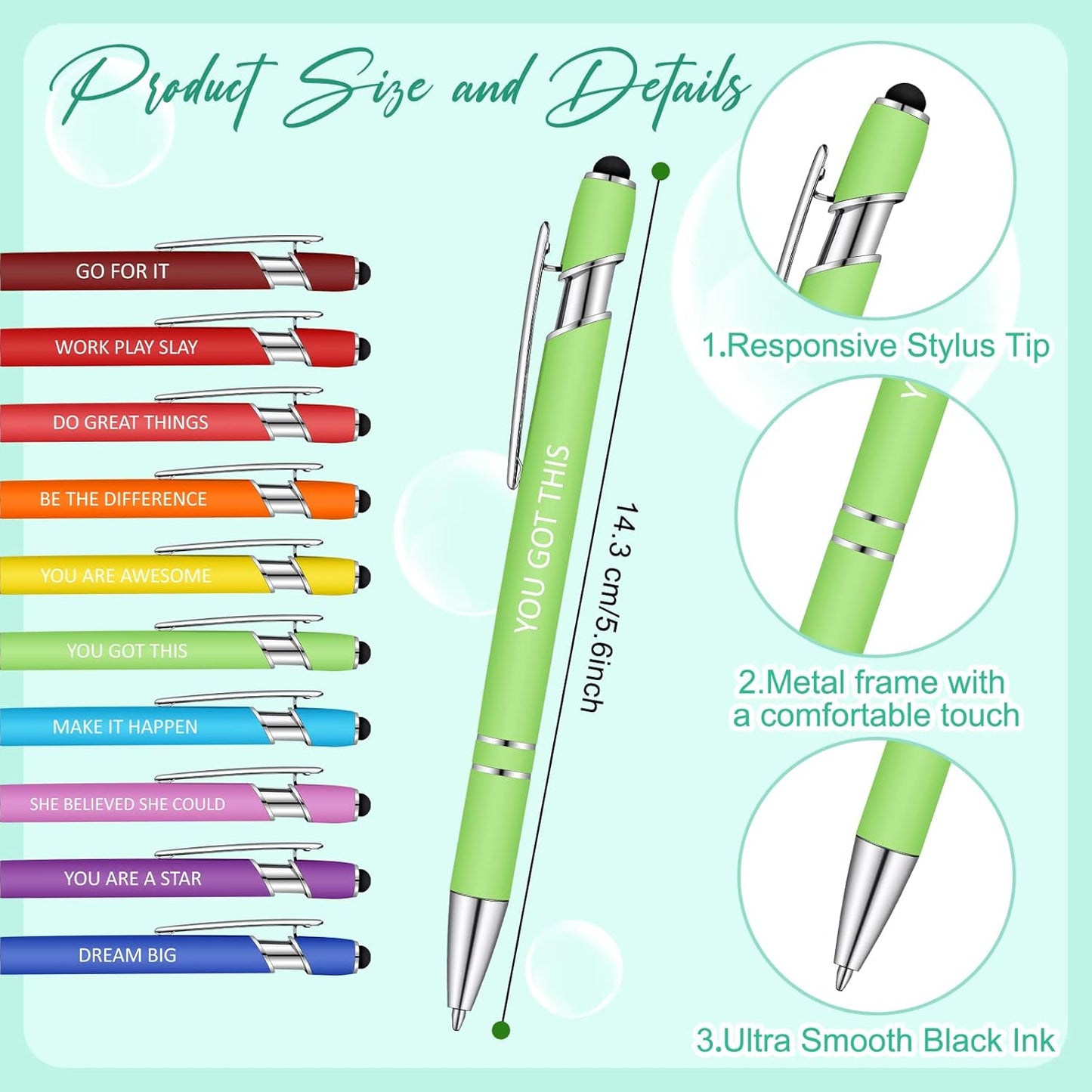 Geyee 24 Pcs Inspiration Sticky Notes with Funny Pens Fun Notepads for Adults Coworkers Nurse 3 x 4 Inch to Do List Notepads with Sayings Pen for Lab Week Gifts Teacher Office Supplies