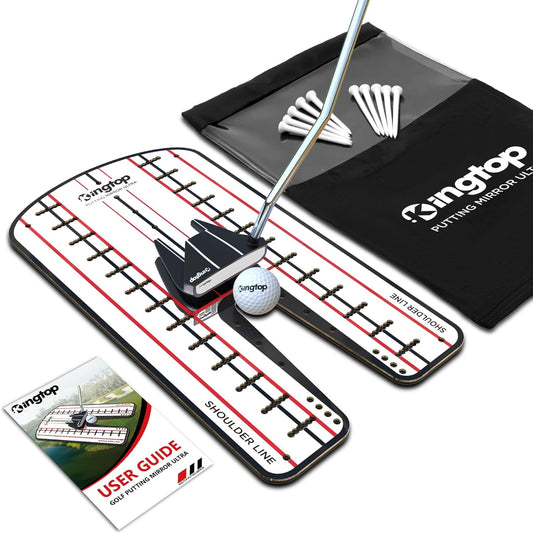 KINGTOP Golf Putting Mirror - Alignment Putting Training Aids for Consistency & Accuracy - Ideal for Indoor | Outdoor Practice, with Carry Bag and Golf Tees