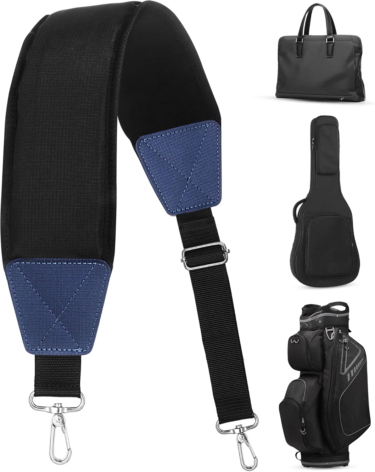 BIG TEETH Golf Bag Strap Single Padded Shoulder Strap Adjustable Thick Pad Straps Universal Replacement Quick Release