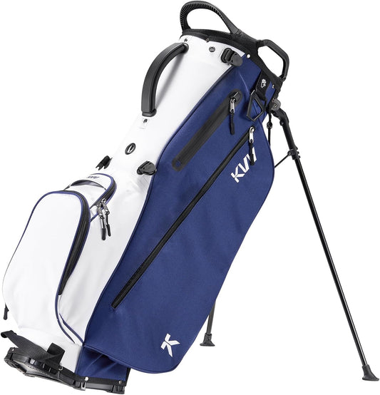 KVV Lightweight Golf Stand Bag with 7 Way Full-Length Dividers, 5 Zippered Pockets, Automatically Adjustable Dual Straps，Elegant Design