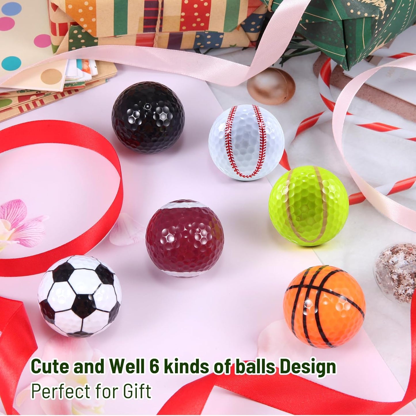 S Sheffla Novelty Funny Cute Golf Balls, Best Gift for Kids,Children and Golfer for Playing,Practicing Golf Balls