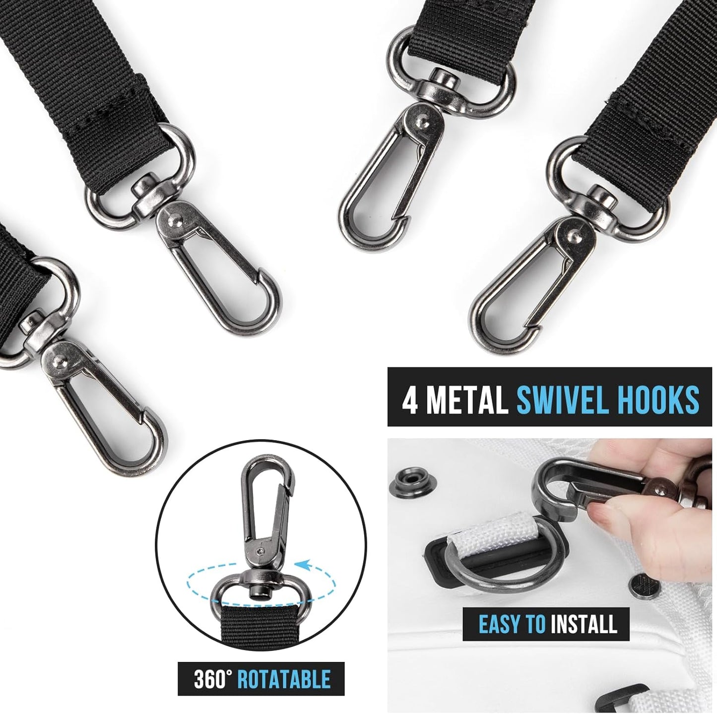 montela golf Bag Straps Double Shoulder Golf Bag Strap Replacement Adjustable Padded Golf Bag Carry Strap with 4Pcs Rotate Hooks