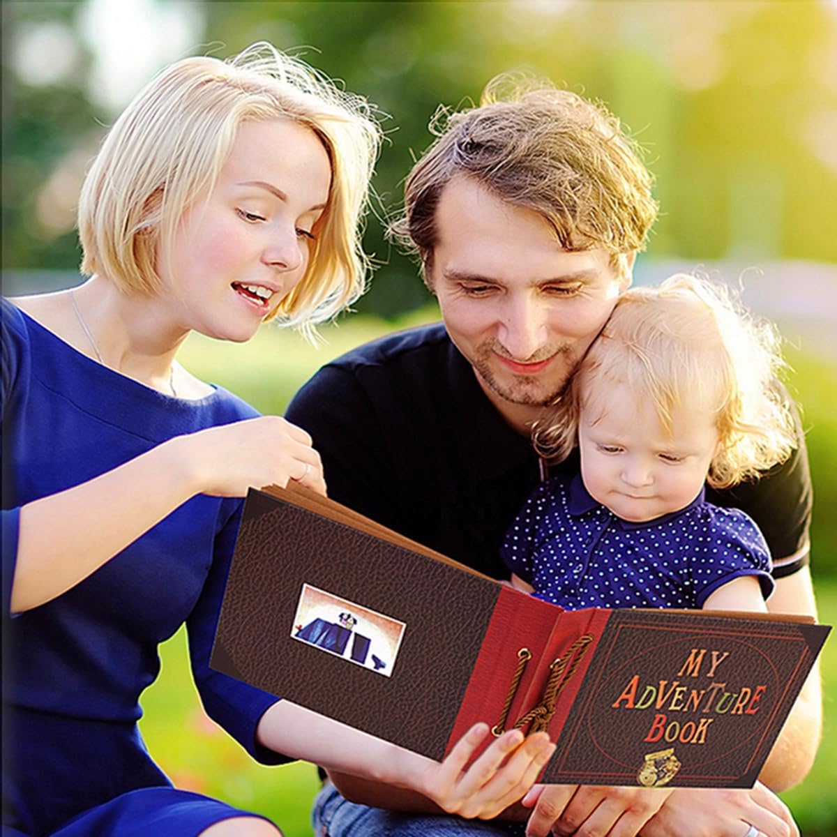 Adventure Book Diary Photo Scrapbook, Hard Cover Movie Style Scrapbook for Anniversary, Wedding, Travelling, Birthday, Christmas