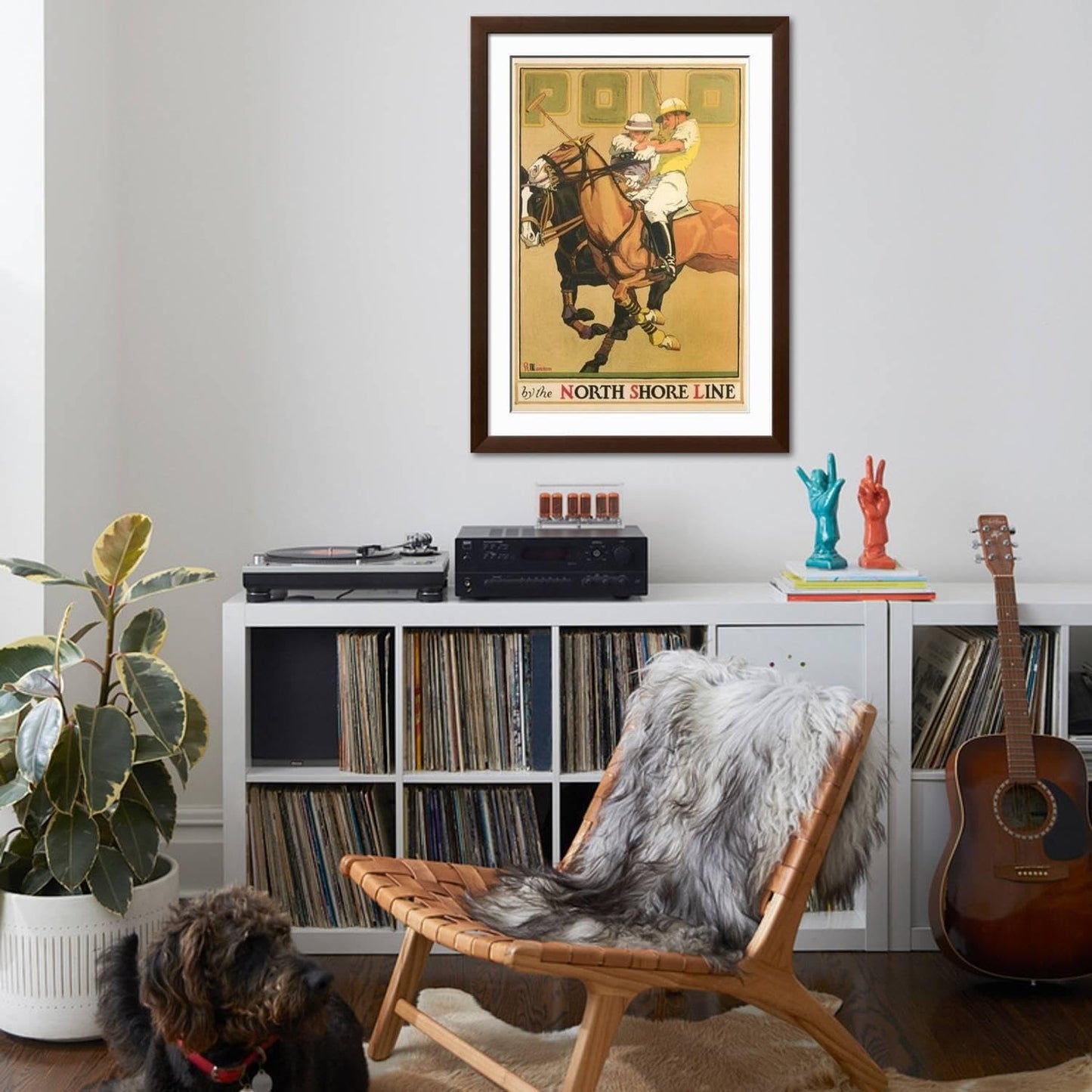 ART.COM Wall Art Print Polo Poster on Brown Frame, 32" x 44"