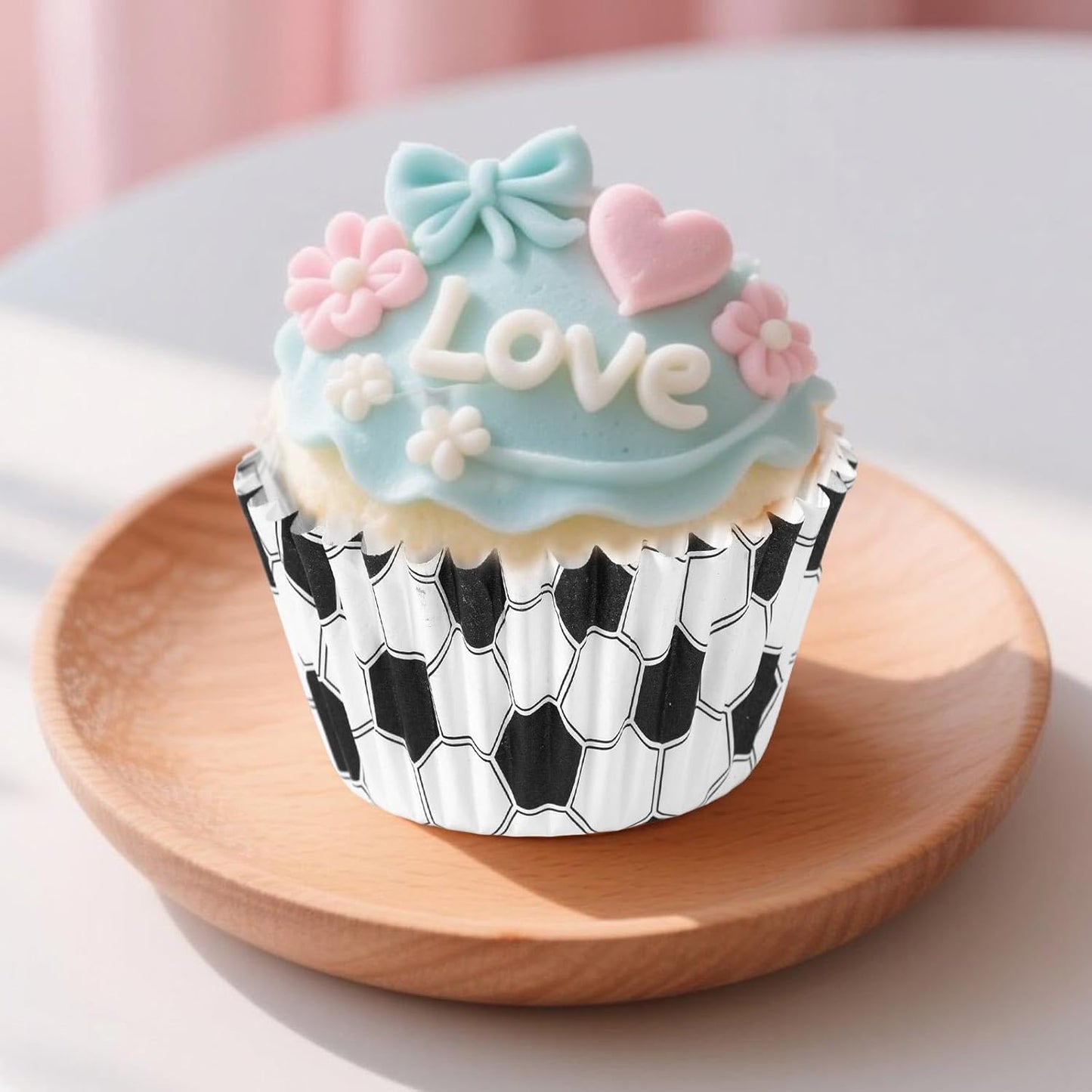 300pcs Soccer Cupcake Liners, Soccer Football Muffin Wrapper Paper Baking Cup Holder Case Sport Themed Party Favor Decoration for Cup Cake Dessert Candies Wedding Birthday