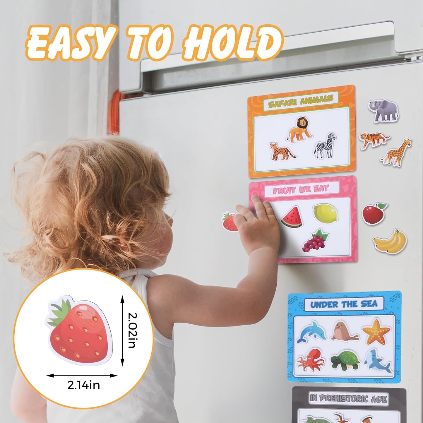 Magnetic Sorting Toys,10Pcs Refrigerator Magnets for Kids, Animals Food Car Magnetic Category Recognition for Kids Learning Fine Motor Skills Boys Girls