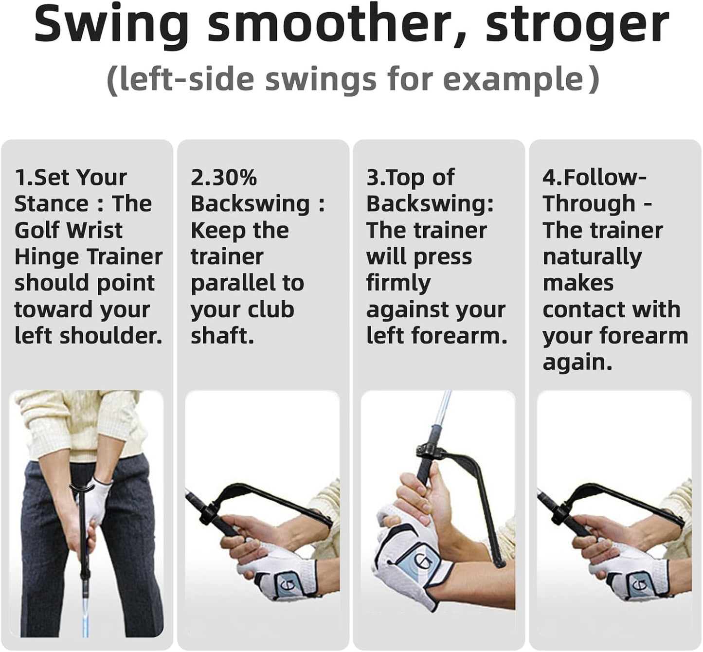 Golf Swing Training Aid - 2 Pcs Adjustable Arm Band & Wrist Hinge, Swing Correcting Practice Tool for Beginners, Men Women Golf Posture Corrector Equipment