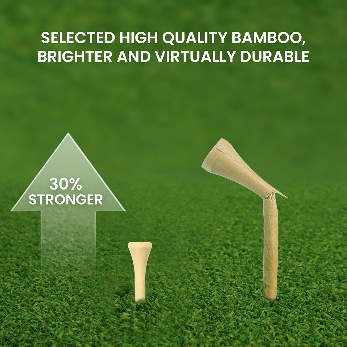 FINGER TEN Bamboo Golf Tees Wood 1 1/2 2 3/4 3 1/4 Inch Wooden Short Long Tee Color Bulk 250/500/1000/2000 Count for Men Women Kids in Red Pink USA Flag