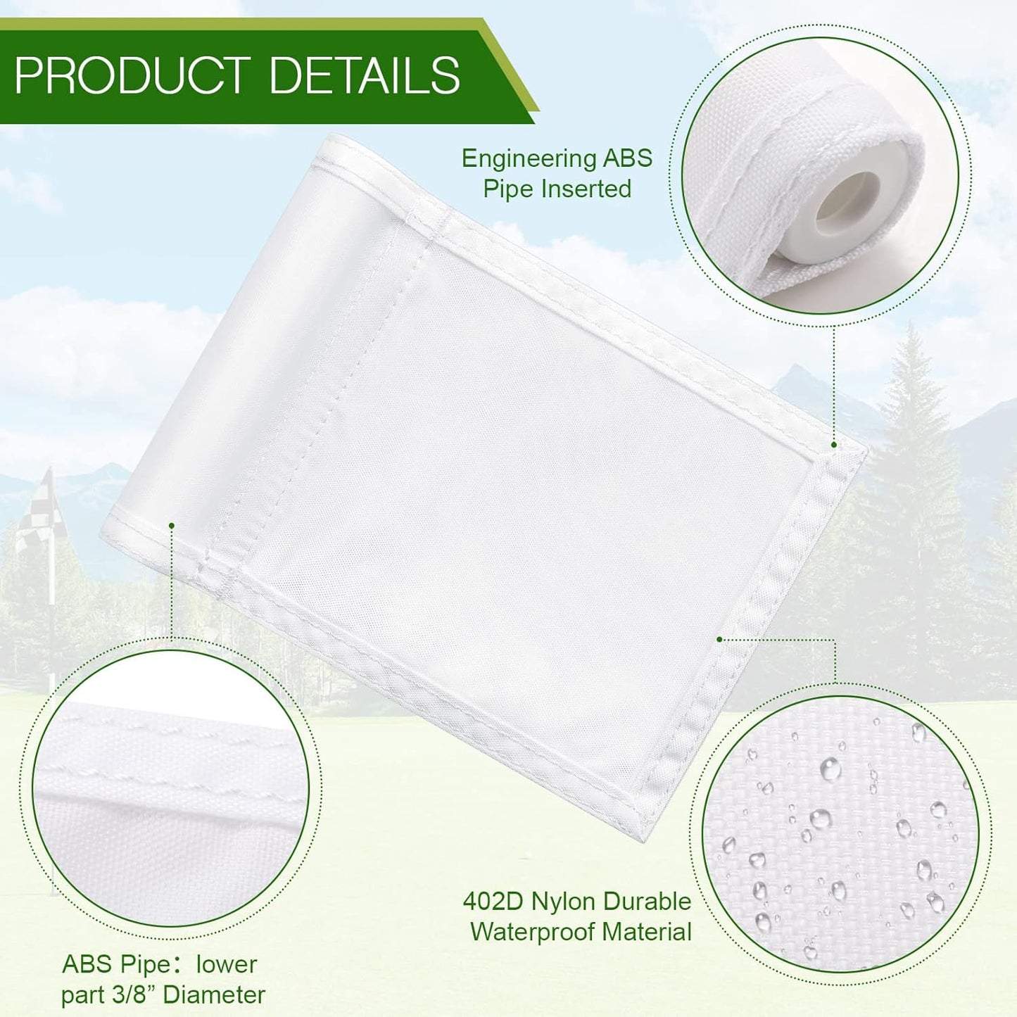 Oudain 6 Pcs Golf Target Flag with Tube Inserted Waterproof Putting Golf Flags 420D Nylon Mini Pin for Yard Indoor Outdoor Backyard Garden Portable, 8 x 6 Inch