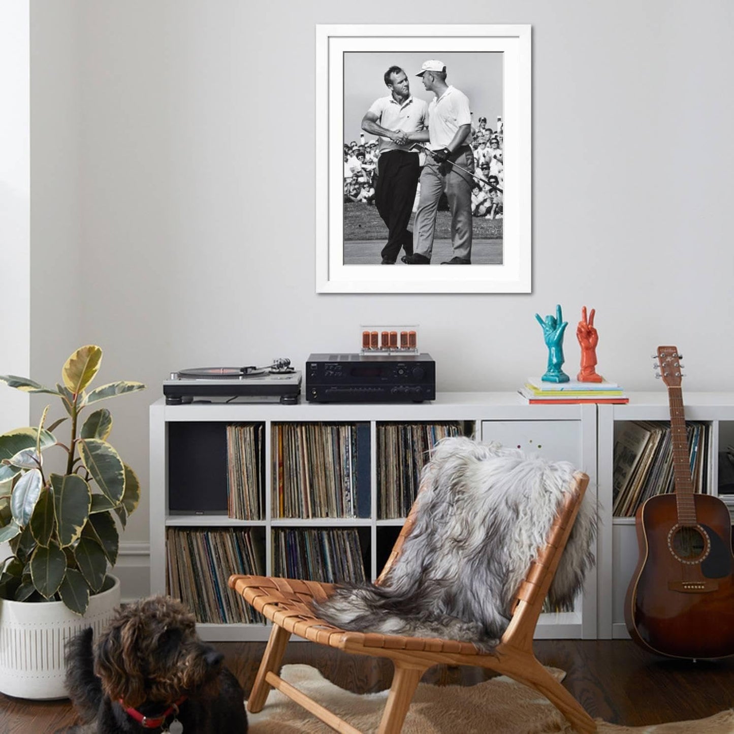 ART.COM Wall Premium Photographic Print Golfer Jack Nicklaus and Arnold Palmer During National Open Tournament on White Frame by John Dominis, 32" x 40"