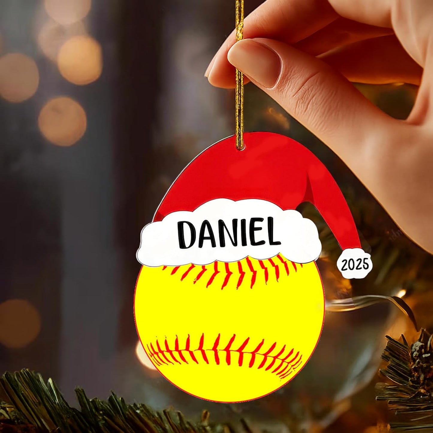 Personalized Softball Christmas Ornament 2025, Custom Christmas Tree Ornaments with Name, Team Ornament, Softball Coach Gift, Hanging Decor, Gifts for Sports Lovers Boys, Xmas Gift 2025