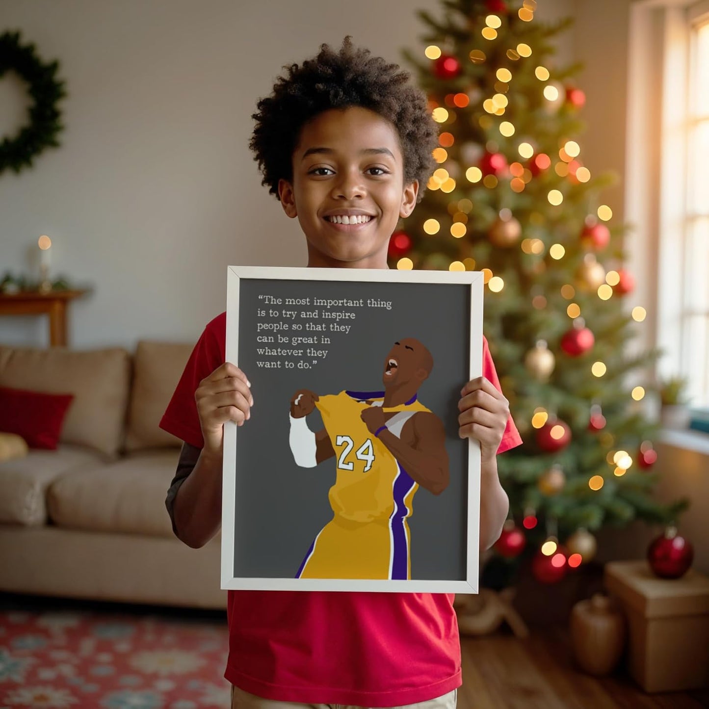 LOLUIS Motivational Basketball Superstar Hand-Drawn Artwork Sport Quote Wall Art Decorations (Unframed 8"x10", Basketball Player 1)