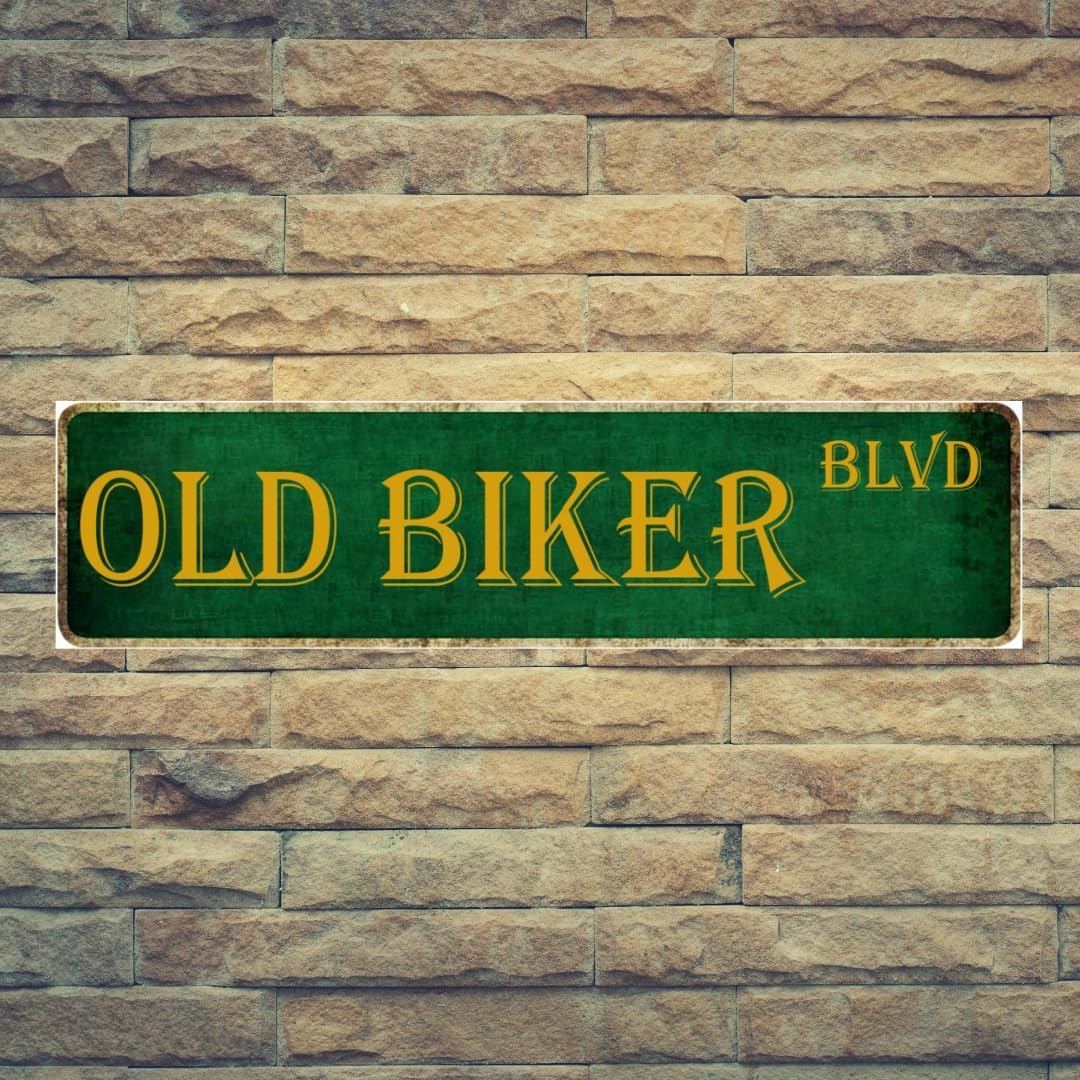 Motorcycle Gifts For Men Man Cave Decor Old Biker Blvd Metal Sign Best Gifts For Motorcycle Riders Garage Signs For Men 4x16 Inch