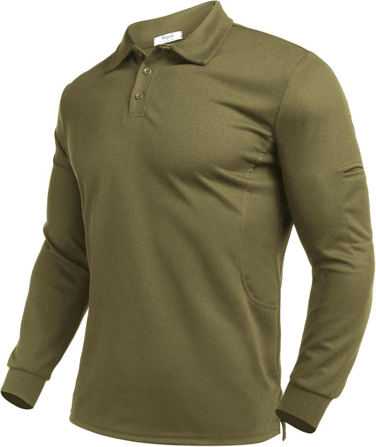 Deyeek Men's Polo Shirts Long Sleeve Golf Polo Shirts for Men Quick Dry UPF 50+ Sun Protection Polos Casual Collared Shirts