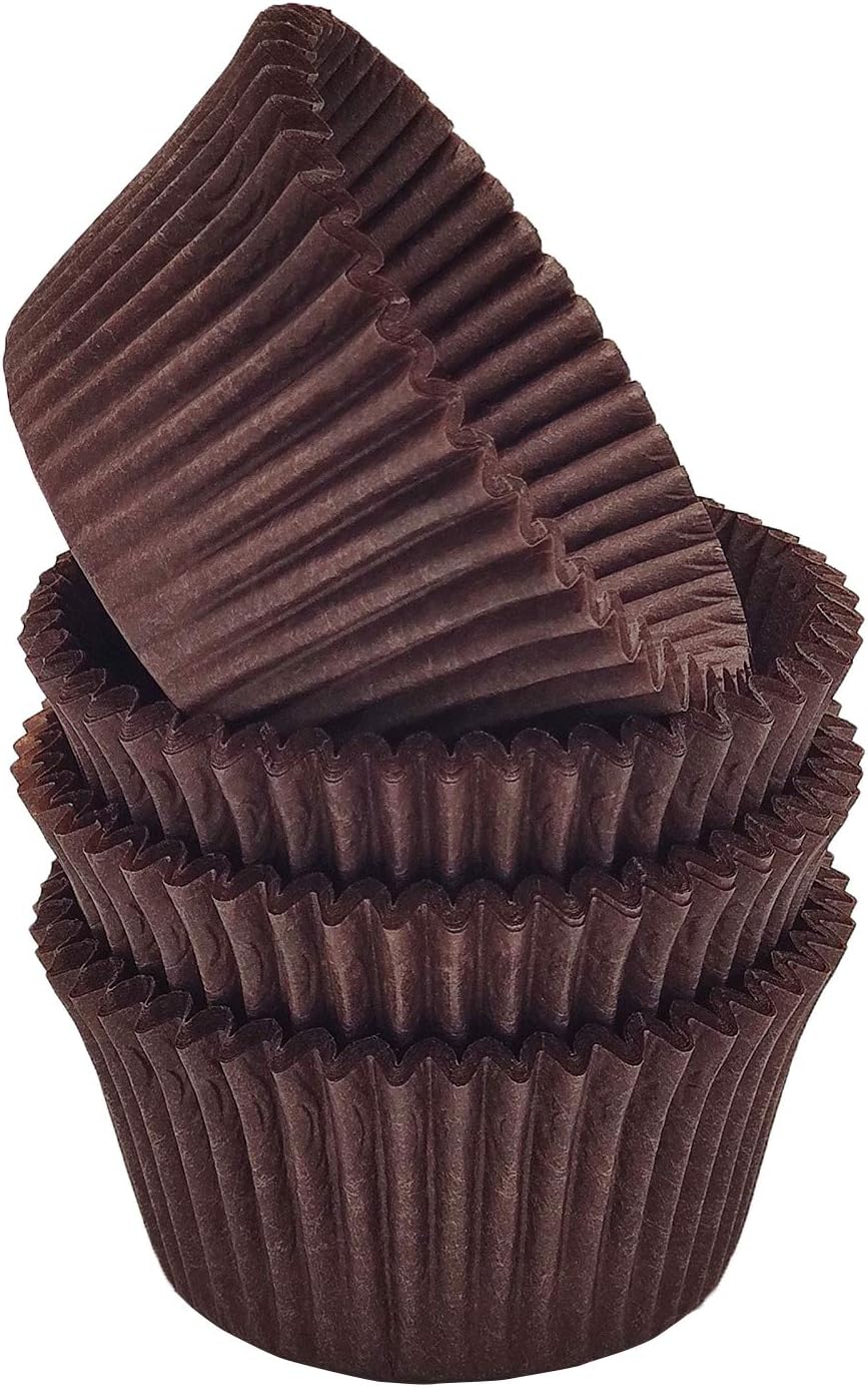 Premium Coffee Greaseproof Cupcake Liners Muffin Paper Baking Cups Standard Size, 100-Count