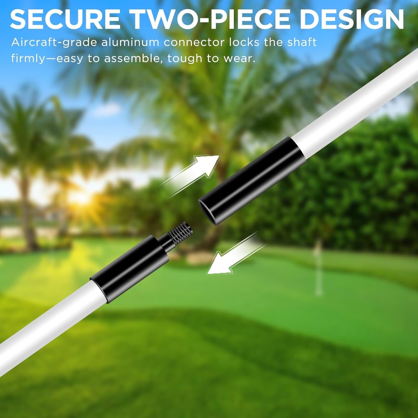 KINGTOP Golf Flagstick - Portable Design, Practice Putting Green Flag Stick for Yard, Club - Golf Pole Pin Flagpole, 3FT or 6FT Heights Available