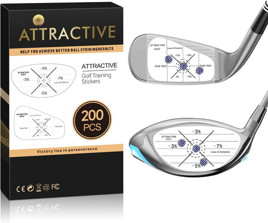 ATTRACTIVE Golf Impact Tape Set, Club Impact Stickers for Golf Clubs, Self-Teaching Sweet Spot and Consistency Analysis, Useful Training Aid Improve Swing Accuracy