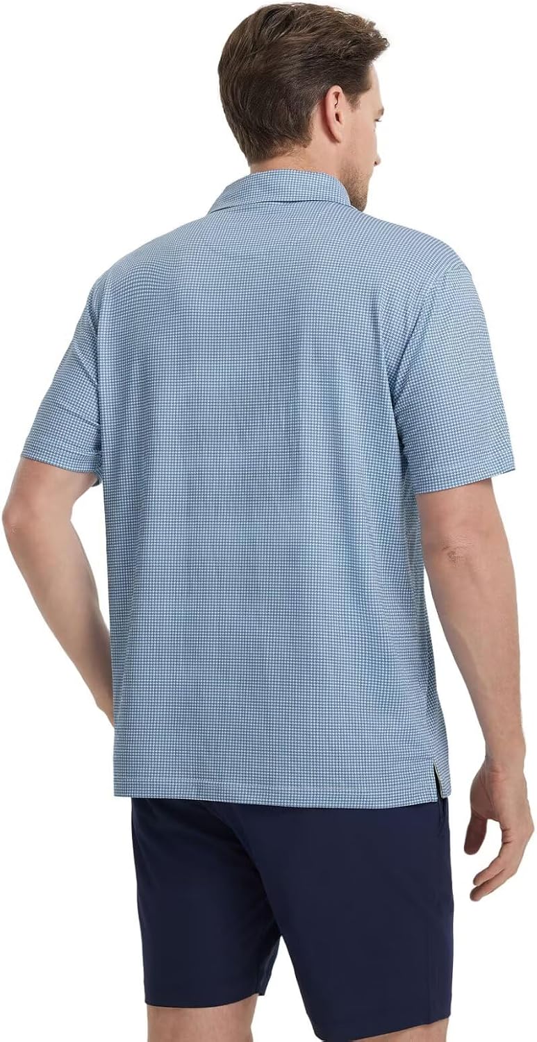 M MAELREG Mens Golf Shirt Short Sleeve Dry Fit Print Moisture Wicking Performance Patterns Collared Polo Shirt