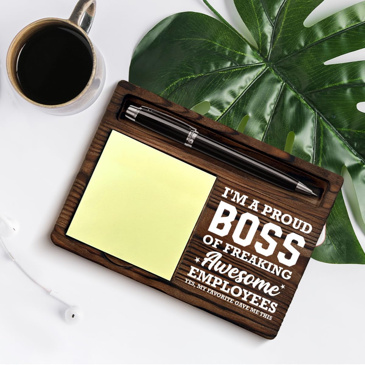 Boss Gifts for Men, Thank You Appreciation Gifts for Boss Boss's Day Leaving Retirement Birthday, Sticky Note Holder Gift for Bosses Office
