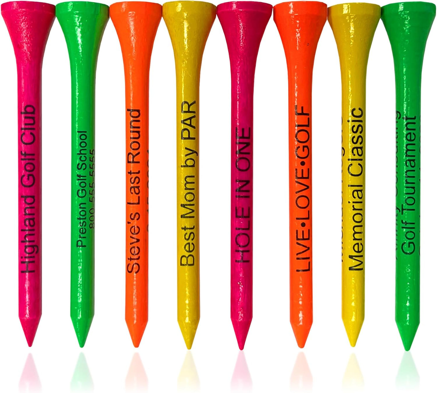 3 ¼ Bamboo Golf Tees, Customizable Golf Tees with Imprinted Messages, Essential Equipment & Ideal Gift for Golfers