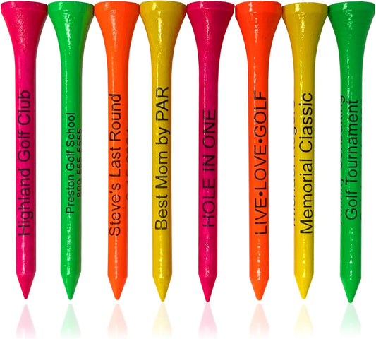 3 ¼ Bamboo Golf Tees, Customizable Golf Tees with Imprinted Messages, Essential Equipment & Ideal Gift for Golfers