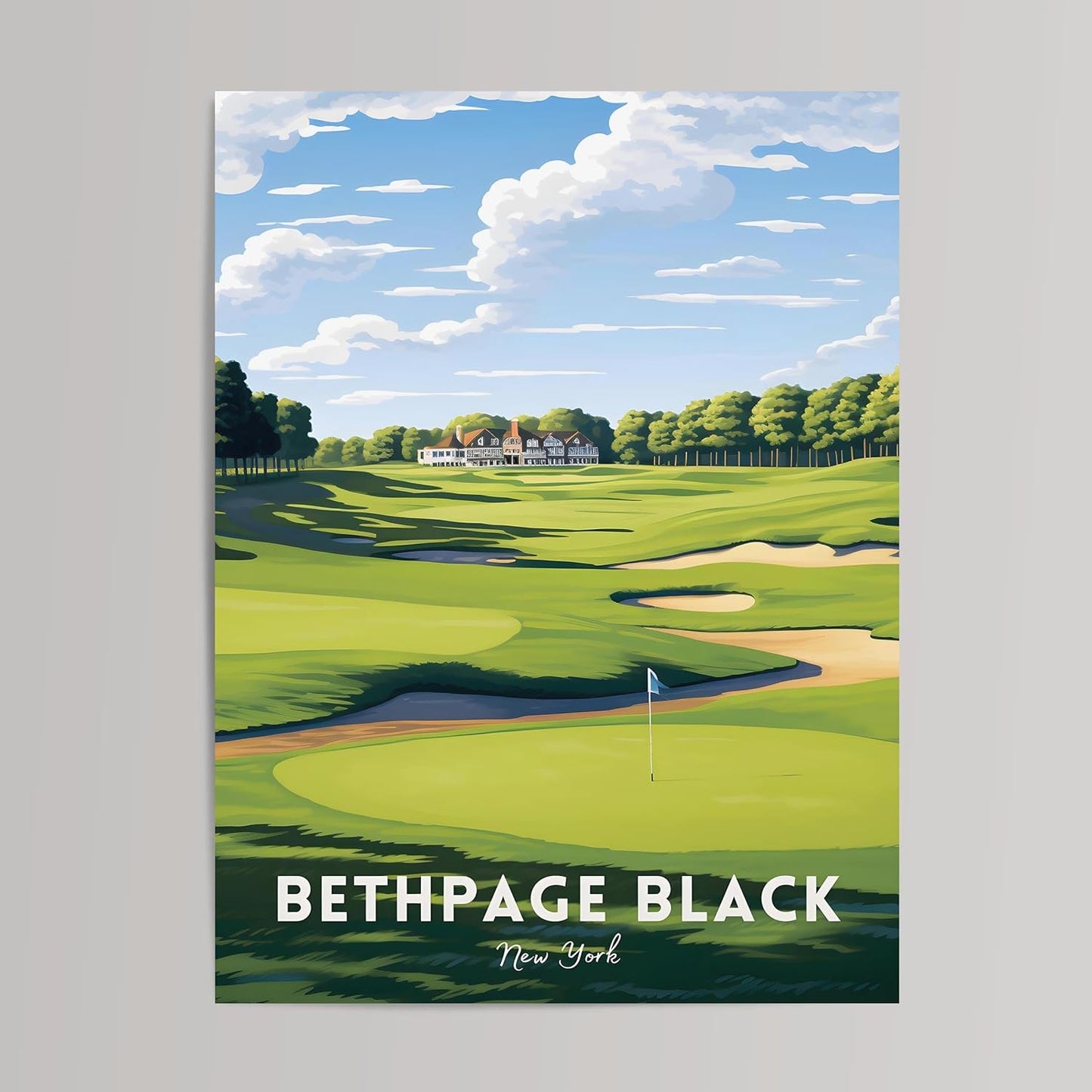 Golf Course Premium Giclee Fine Art Prints - Augusta, Pebble Beach, Pinehurst, Golf Course Posters, Golf Wall Art, Aesthetic Poster for Home Office Decor, Ready to Frame