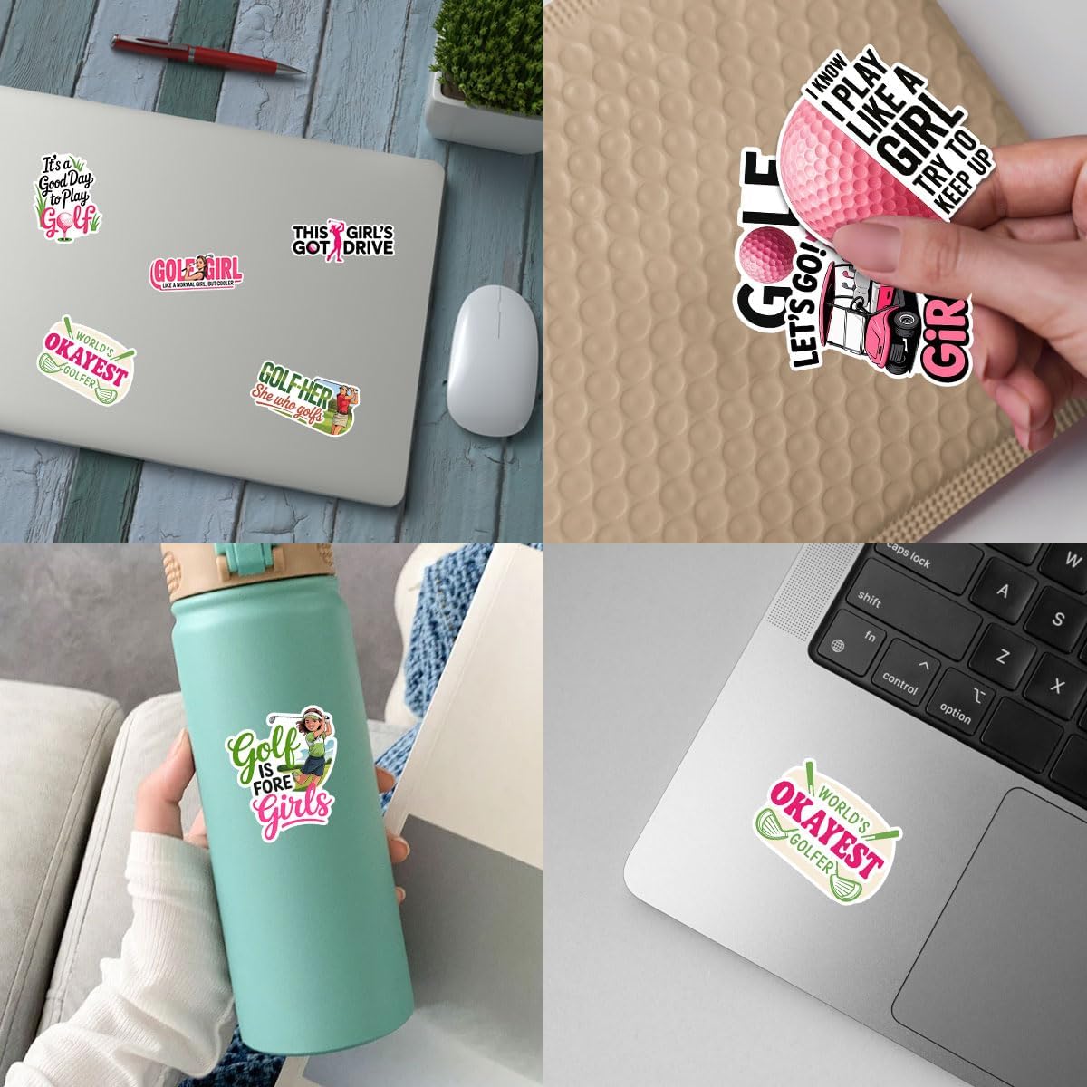 10 Pcs Golf Girl Stickers – Funny Vinyl Decals for Girls Who Love Golf – Laptop, Water Bottle, Journal Decor – Cute Gifts for Golfers, Teens, Women, and Golf Squad Friends