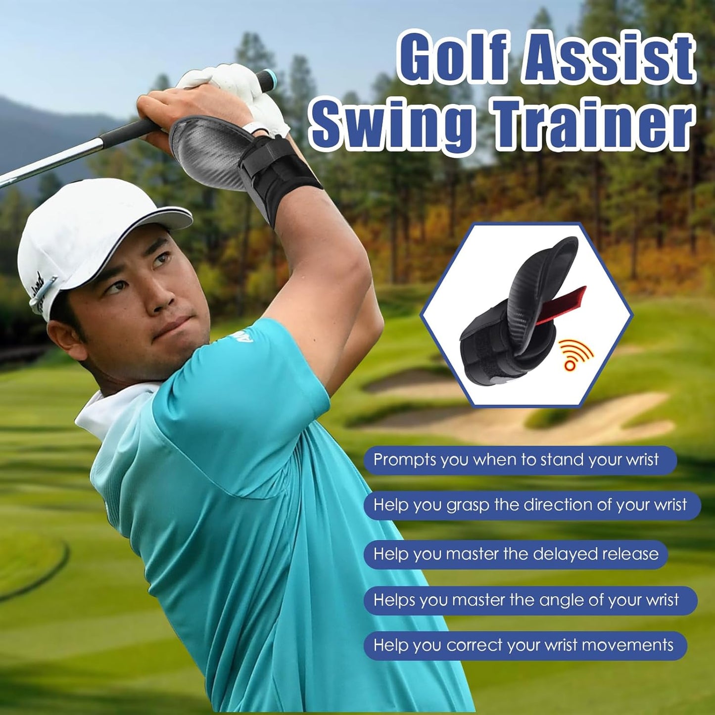 Golf Wrist Training Aid, Golf Wrist Trainer, Swing Training Aid, Wrist Golf Training Equipment, Swing Trainer, Chipping Wristband for Club Golf Beginners Better Impact Position