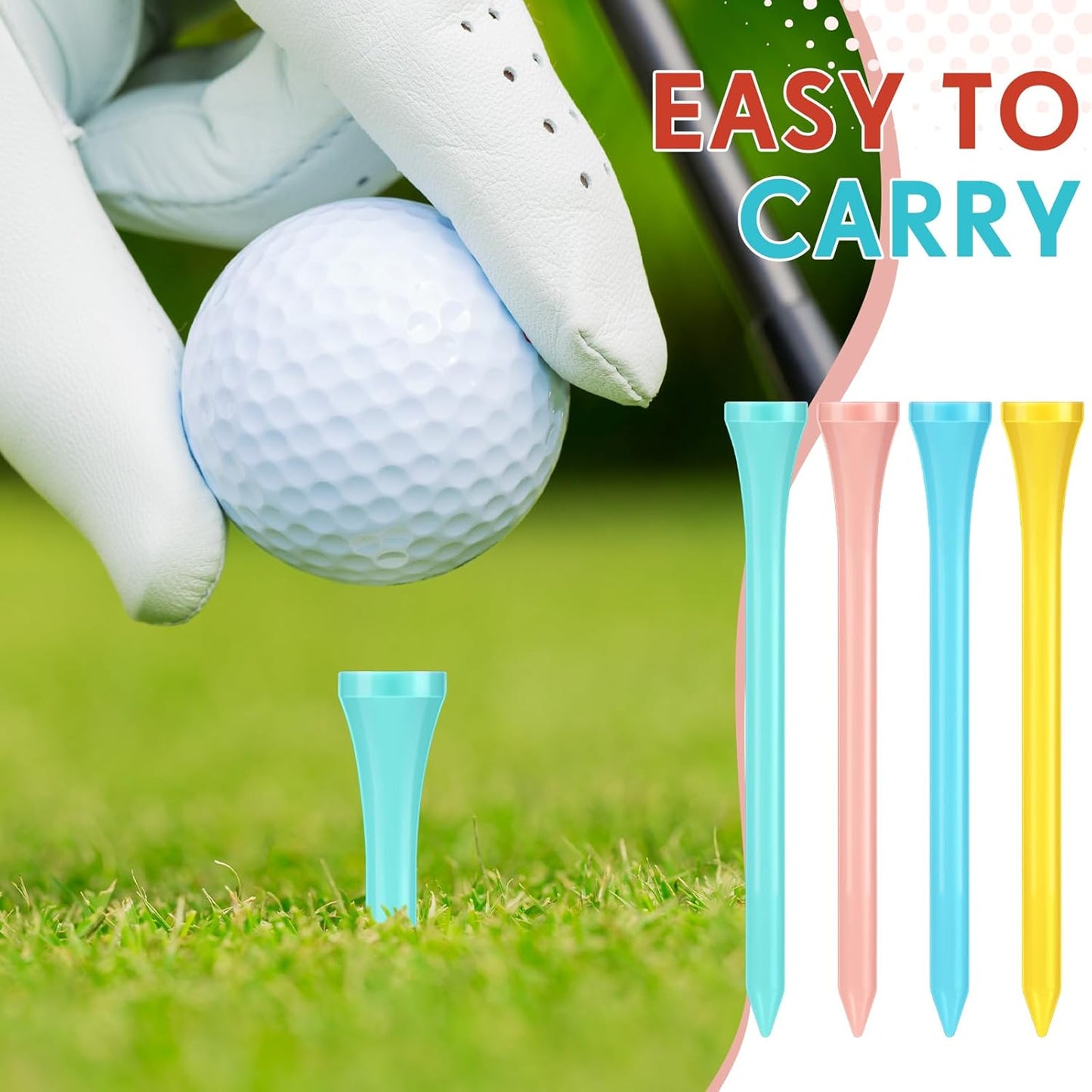 Jenaai 200 Pcs Golf Tees Bamboo Golf Tees Professional Golf Tees Bulk for Women Golf Club Accessories