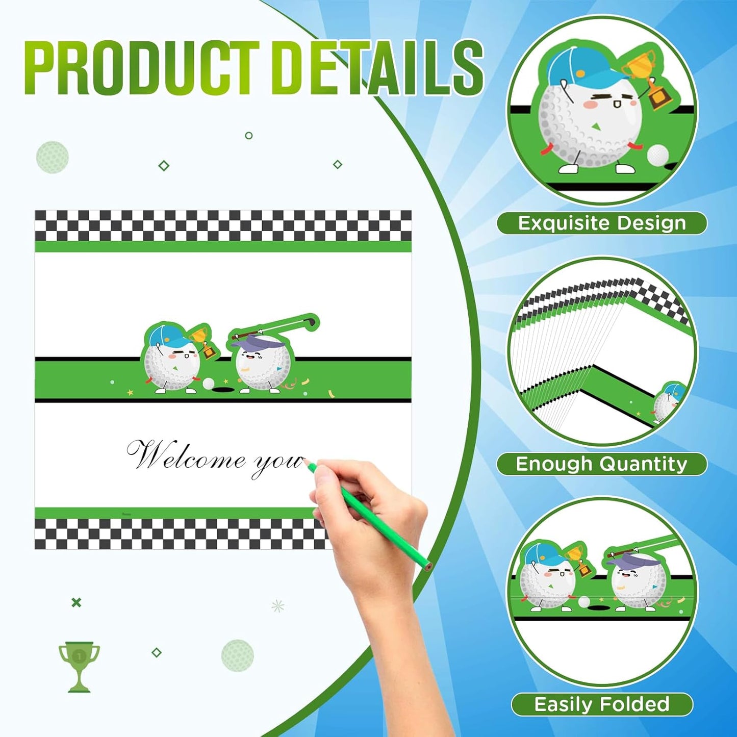 Quirkistry Golf Table Place Cards Golf Place Cards For Table Setting Golf Sports Party Favors Supplies Par Tee Themed Name Cards For Birthday Party Baby Shower Golf Party