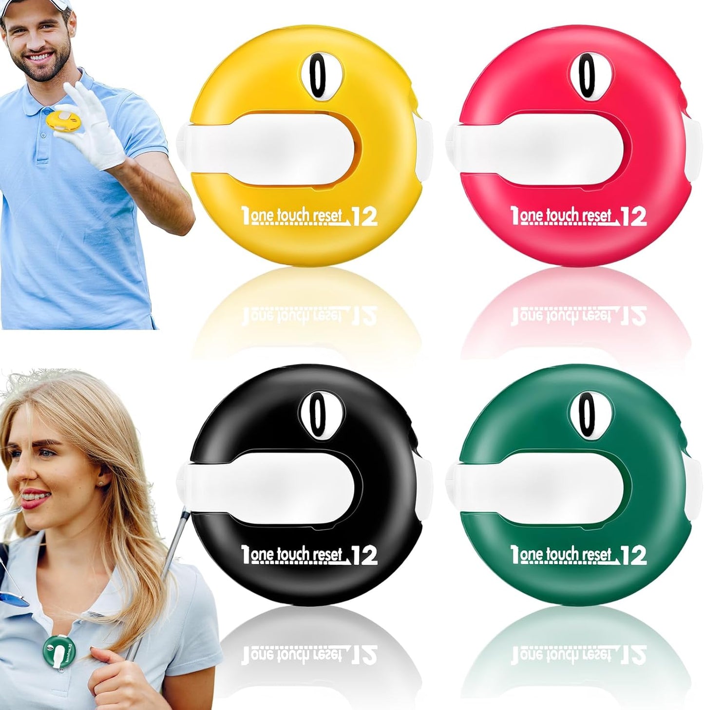 Frienda Golf Score Counter Mini Golf Stroke Counter with One Touch Reset and Simple Attachment to Scorekeeper Glove in